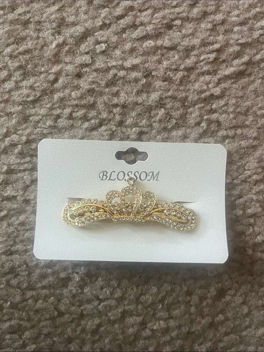 Gold Crystal Tiara Hair Clip